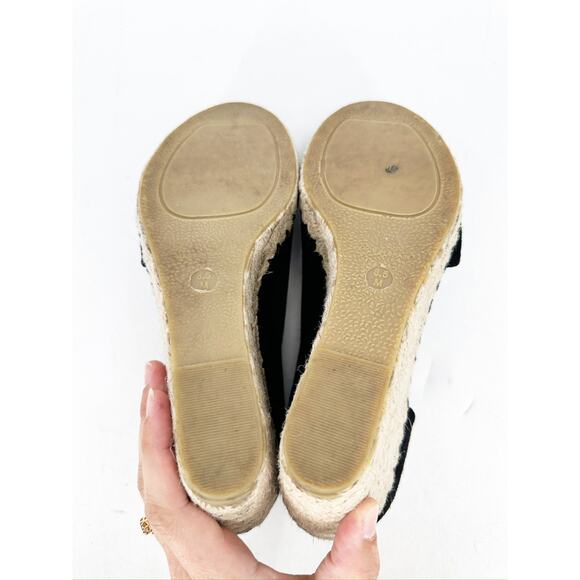 Vince Sonora Peep-Toe Suede Espadrille Wedge Sandals Size 8.5M - Picture 5 of 5